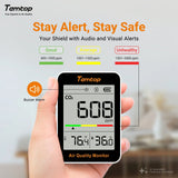 Temtop C1 CO2 Monitor Indoor air Quality Monitor Portable CO2 Detector CO2, Temperature, Humidity Home, Office or School