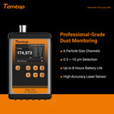 Temtop PMD 371 Portable Dust Monitor Handheld Air Particle Counter Commercial-grade Air Quality Assessments, Data Export