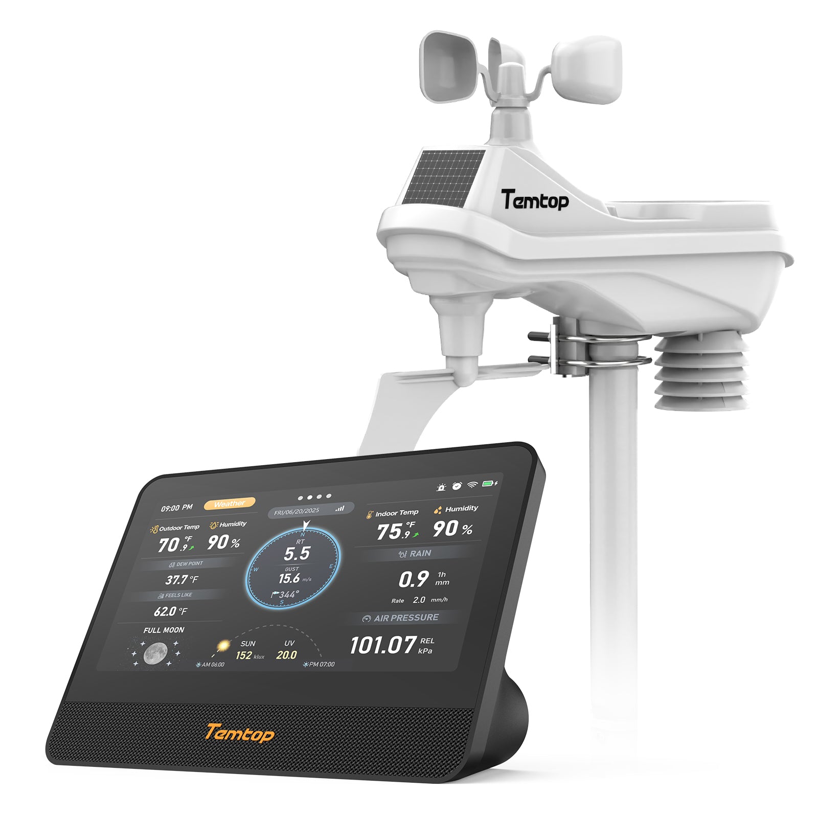 Temtop W100 WiFi Weather Station with Air Quality Monitor, 7