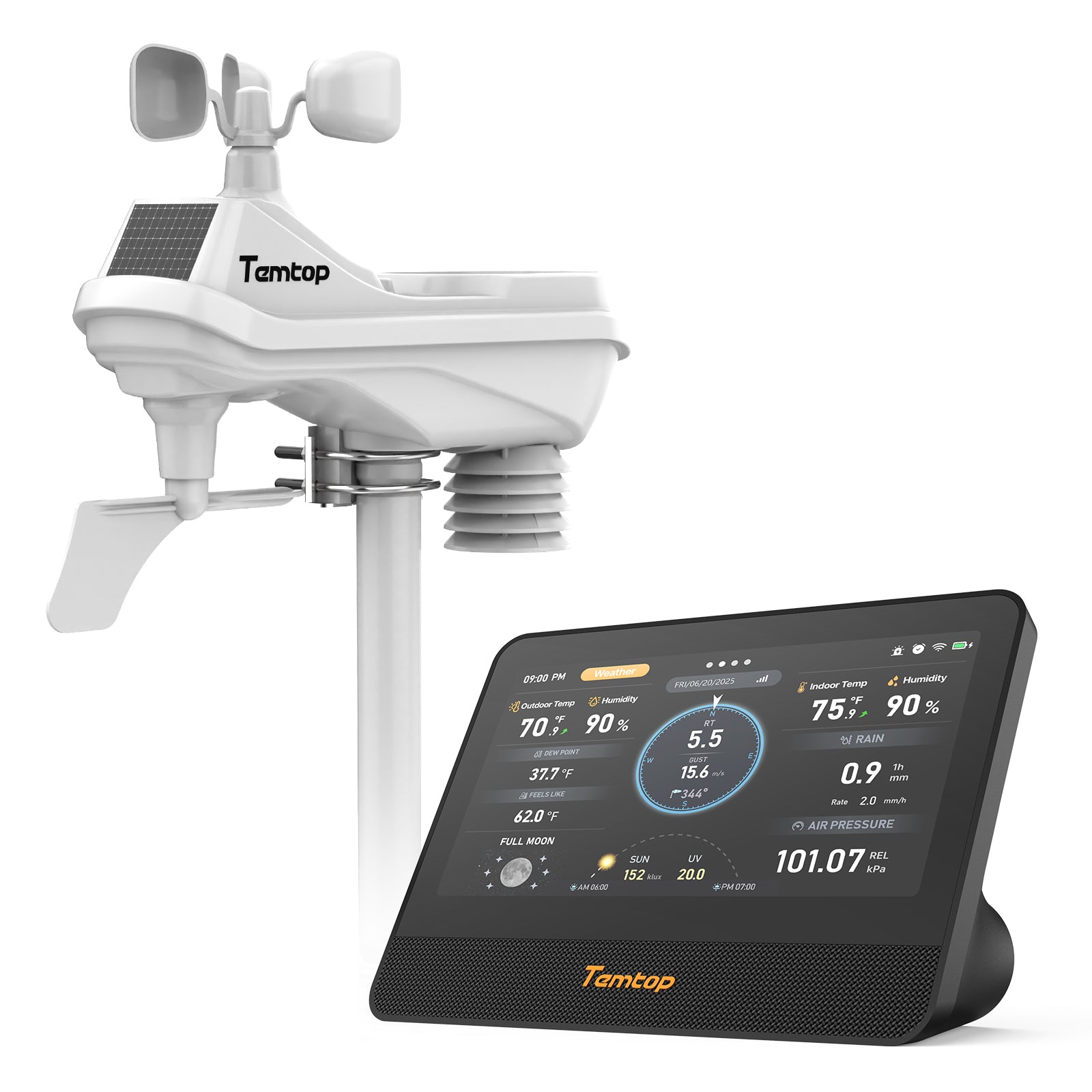 Temtop W100 WiFi Weather Station with Air Quality Monitor, 7