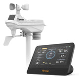 Temtop W100 WiFi Weather Station with Air Quality Monitor, 7" Touchscreen Indoor Outdoor Weather Station, PM2.5/PM10/CO2/TVOC Monitor, Rain Gauge, Wind Speed & Direction, UV, AQI Forecast
