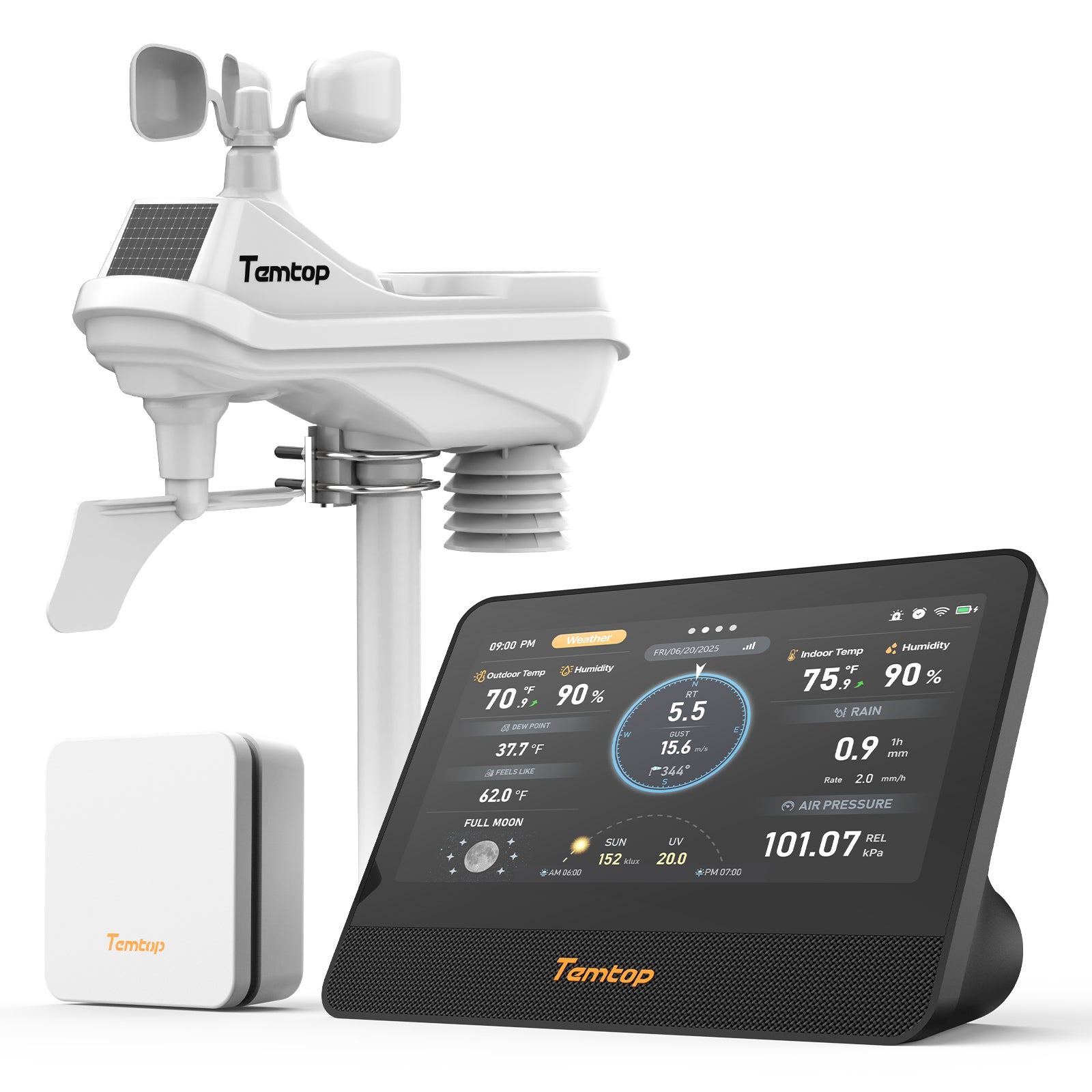Temtop W100 WiFi Weather Station with Air Quality Monitor, 7