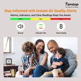 Temtop 3 in 1 CO2 Monitor C10 Indoor Air Quality Monitor For Temperature, Humidity and CO2 - Temtop