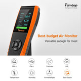 Temtop Air Quality Monitor Professional PM2.5 PM10 Particle Counter, Formaldehyde, Temperature, Humidity, AQI Tester for Indoor/Outdoor Air Pollution Detection w/Data Export, LKC - 1000S 2nd - Temtop