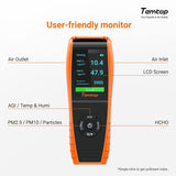 Temtop Air Quality Monitor Professional PM2.5 PM10 Particle Counter, Formaldehyde, Temperature, Humidity, AQI Tester for Indoor/Outdoor Air Pollution Detection w/Data Export, LKC - 1000S 2nd - Temtop