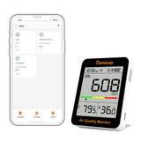 Temtop C1+ CO2 Monitor Indoor Air Quality Monitor for CO2, Temperature and Humidity with App and Data History