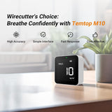 Temtop M10 Air Quality Tester AQI PM2.5 Rechargeable Monitor TVOC HCHO Real Time Monitor - Temtop