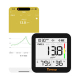 Temtop M10+ Indoor Air Quality Monitor, 6 - in - 1 CO2, PM2.5, VOC Detection, Smart Temperature & Humidity Sensor, with App Connectivity for Home Air Quality Testing & Analysis - Temtop