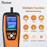 Temtop Handheld Air Quality Monitor for CO2, PM2.5, PM10, with Audio Alarm, Temp & Humidity Insights, Data Export, M2000C 2ND