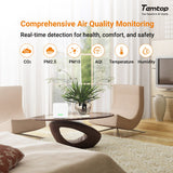 Temtop P1 Air Quality Monitor – PM2.5, PM10, Temp & Humidity Detector with Real - Time AQI & Bluetooth App - Temtop