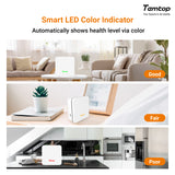 Temtop P1 Air Quality Monitor – PM2.5, PM10, Temp & Humidity Detector with Real - Time AQI & Bluetooth App - Temtop