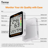 Temtop S1+ 4 - in - 1 PM2.5, AQI Detection, Smart Temperature & Humidity Sensor, Indoor Air Quality Monitor, with App Connectivity for Home Air Quality Testing & Analysis - Temtop