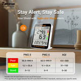 Temtop S1+ 4 - in - 1 PM2.5, AQI Detection, Smart Temperature & Humidity Sensor, Indoor Air Quality Monitor, with App Connectivity for Home Air Quality Testing & Analysis - Temtop