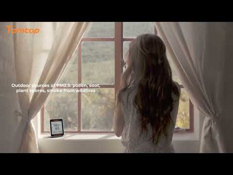 Temtop S1 Indoor Air Quality Monitor AQI PM2.5 Temperature Humidity Detector for Home, Office or School