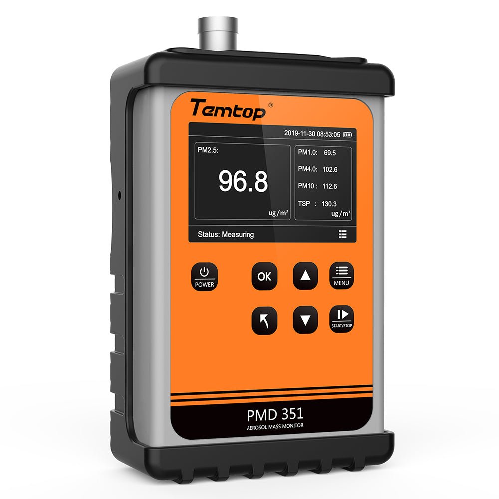 Temtop Aerosol Dust Monitor Handheld Air Quality Particle Counter PM1.0, PM2.5, PM4.0, PM10,TSP PMD 351 - Temtop
