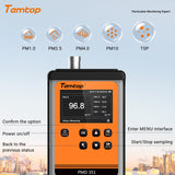 Temtop Aerosol Dust Monitor Handheld Air Quality Particle Counter PM1.0, PM2.5, PM4.0, PM10,TSP PMD 351 - Temtop