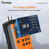 Temtop Aerosol Dust Monitor Handheld Air Quality Particle Counter PM1.0, PM2.5, PM4.0, PM10,TSP PMD 351 - Temtop