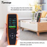 Temtop LKC-1000S+ 2nd Generation AQI PM2.5 Monitor Professional PM10 TVOC HCHO Data Export - Temtop