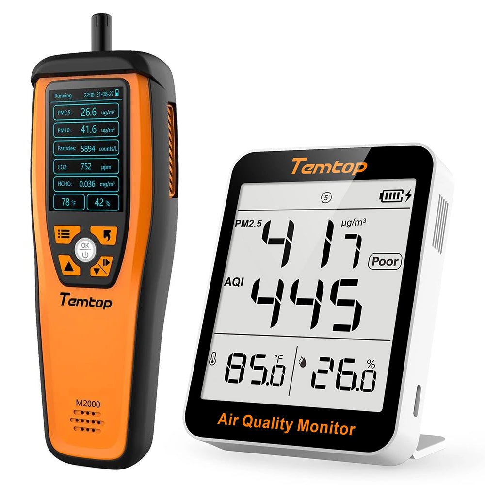 Temtop M2000C 2nd CO2 Meter with Zero Calibration Function PM2.5 PM10 and Export data - Temtop